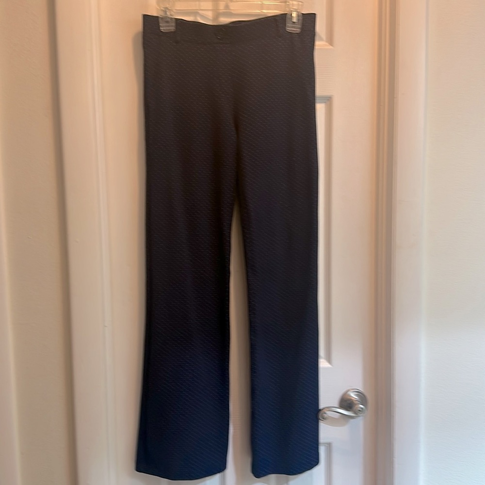 Navy blue and white polkadot, dress pants